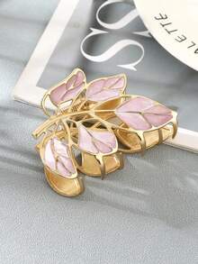 1 件彩色金属叶形爪夹，适用于发髻、马尾辫和高髻发型，波西米亚风，发饰，发爪，爪夹，发夹，发夹，学校用品，学院秋冬发夹，适合度假装扮女士 - 彩色 - 查看 3