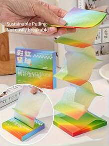 100 张渐变仿珍珠光泽拉环便签，方便学生、考试和标记的记事本，适用于学校用品、返校 - 均碼 - 查看 3
