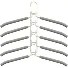 Heavy-Duty Space Saving Metal Hanger With Non-Slip Foam Pad - Multi-Tier Design Suitable For Coats, Sweaters, Suits And T-Shirts - Perfect For Organizing Wardrobe, Garment Hangers