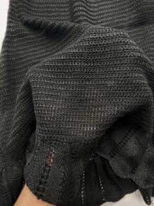 女士夏季简约海滩度假镂空性感罩衫吊带背心短款连衣裙 - 黑色 - 查看 9