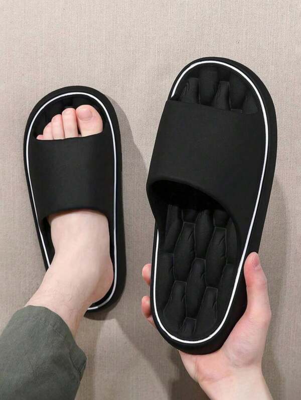 1 Paar Herren einfarbige weich-sohliges Pantoffeln, Damen modische einfarbige hellrosa minimalistische Pantoffeln, Lässig offene Zehenpart schnell trocknende Schuhe, ein Paar bequeme Lässig Innen Haus Dusch Sandalen