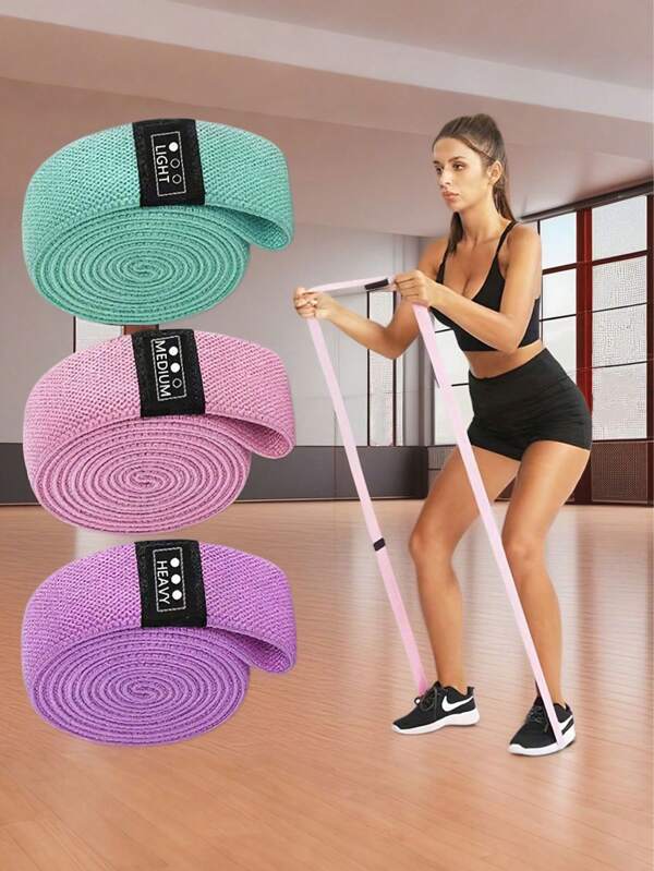 3 Stück Widerstandsbänder, Mehrzweck-Widerstandsbänder für das Training - 3 einstellbare Booty Bänder, geeignet für Beine, Po, Yoga und Fitness-Training, Pilates Widerstandsband, Gesäßübungsband, Workout-Band aus Stoff, Pilates, Yoga, Fitness und Heimübungen, unisex
