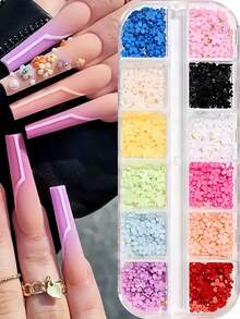 2Box Flower Design Nail Art Decoration,Gold Silver Steel Ball Jewelry Rhineston Nail Supplies Nails Nail Charms Nail Gems