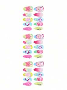 Summer Ocean Series Nails 60 Pieces (2 Mixes) Long Almond 3D Gel Nails Make Starfish Dolphin Shell Flower Nails With Pearl Decoration Design French Acrylic Press Nail Almonds Perfect Fit Fake Nail Set Includes: 1 Piece Jelly Glue & 1 Nail File, Easy To Wear Summer Nails & French Pointed Nail Art For Women & Girls For Daily Wear & Party Use