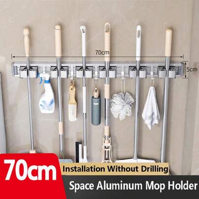 Broom Holder Wall Mounted Mop And Broom Hanger Holder Garage Storage Rack For Home, Kitchen, Garden, Tools, Garage