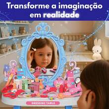 ATENTU Children's Dressing Table With Accessories For Girls Pretend Makeup