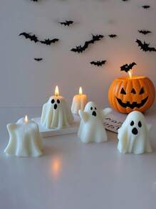 3D万圣节可爱小鬼系列香薰蜡烛硅胶模具，独特的万圣节礼物和装饰品，适用于手工艺术创作、室内DIY装饰、香薰蜡烛制作、香皂制作、树脂浇注。具有耐高温、可重复使用等特点。