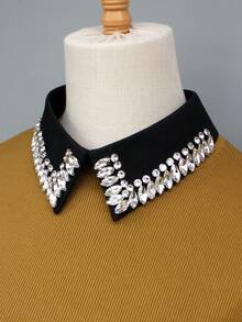 1 件复古水钻可拆卸衣领，奢华手工装饰珍珠闪亮衣领，适合季节性穿着 - 多色 - 查看 5