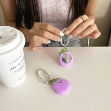 Eggplant 3D Silicone Cute Cartoon AirTag Protective Case Compatible With Apple AirTag, Keychain, Anti-Lost Device