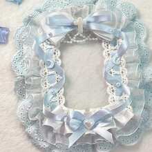 1个可爱蕾丝照片卡夹，小型卡片装饰卡砖卡夹，粉色/蓝色带挂链，可挂在背包上，手工DIY成品，2D卡通动漫游戏角色周边ACG卡夹，明星偶像粉丝周边MAG宅男宅女周边，适用于3英寸照片展示 - 藍色 - 查看 5