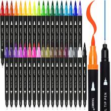 36pcs Dual Brush Marker For Coloring Books, Tanmit Fine Tip Coloring Marker And Pen Set For Journaling Notes Writing Planning Art Projects