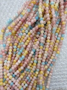 100pcs 8mm Simulated Jade Natural Stones, Agate, Color-Dyed Non-Fading Beads, Supplies For DIY Jewelry Making Such As Bracelets, Keychains, Necklaces, Crafts Decorations, Rich Colors To Inspire Your Creations - Multicolor - View 21