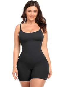 Body moldeador elástico para mujer, sin costuras  Liso - Café integral - Ver 5
