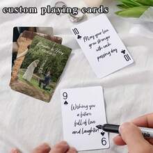 1 Set/54 Pieces, Customized Playing Cards, Customized Text And Pictures, 5 Photos Can Be Customized, Customized Couple Photo And Family Photo Playing Cards, Table Game Cards, Wedding Souvenirs, Anniversary Souvenirs, Wedding Playing Cards, Anniversary Gifts, Anniversary Gifts, Valentine's Day, Mother's Day, Birthday, Father's Day, Graduation Ceremony, Wedding. - Multicolor - View 1