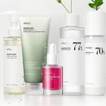 Conjunto de rutina de cuidado de la piel definitiva Anuaa| Aceite de limpieza + Espuma de limpieza profunda + Tónico + Sérum para decoloración + Loción humectante