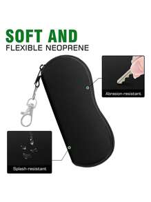 1pc Unisex Soft Neoprene Eyeglass Case, Glasses Zipper Case, Portable Sunglasses Pouch, Eyewear Accessories For Travel And Sports
