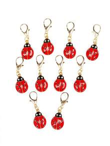 10个可爱瓢虫造型金属钥匙扣，珐琅龙虾扣背包挂饰配件，独特生日、毕业礼物，送给朋友、学校、卡通汽车饰品，可爱哥特风Y2K万圣节饰品，教师节圣诞节礼物创意，带证件夹的包包挂绳，汽车饰品，包包挂饰，送给姐妹的礼物 - 多色 - 查看 7