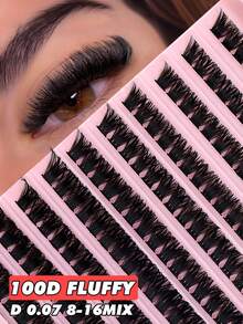 ICHICKISS 200 Pcs Eyelashes Set, 10D - 100D, D Curl, Mixed Length 8-16mm, Natural & Fluffy, 0.07mm Lightweight Reusable Lashes For Holiday And Party - D - 查看 1