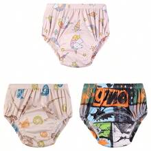 5 PIEZAS Pantalones de pañal para bebé suaves y cómodos, pantalones de entrenamiento para niños pequeños, pañales lavables y reutilizables, pantalones de pañal para recién nacidos, pantalones de entrenamiento para ir al baño del bebé, perfectos para baby shower y el mejor regalo para bebé - Estampado digital - Multicolor - Ver 39