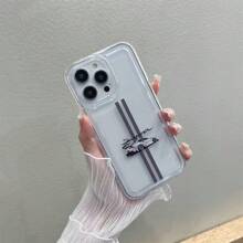 1pc White Car Graphic UV Printed Phone Case, Protective Cover For IPhone 11/12/13/14/15/16 Pro Max XR X/XS 7 8 Plus SE Mini & Other Smartphones, Personalized Creative Design