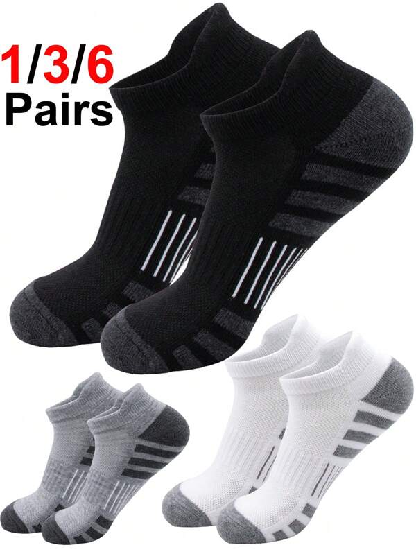 6Pairs Cushioned Ankle Socks For Men Athletic Running Socks Low Cut Casual Sports Sock Tab Short Socks For Men Women