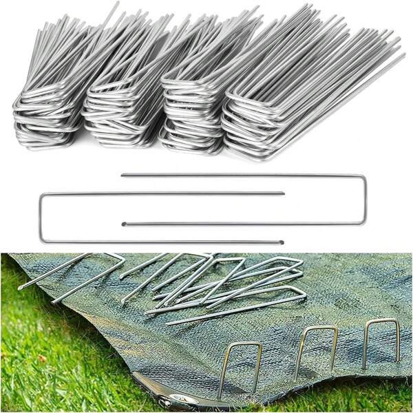 25PCS Outdoor Garden U-Shaped Ground Nail With Penetrate The Ground Easily Design For Lawn Yard Turf Tents Fences