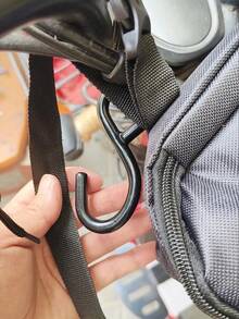 1pc Universal Black Stainless Steel Electric Bike Hook, Front Mount Battery Motorcycle Helmet Holder Useful Accessory - Black - View 2