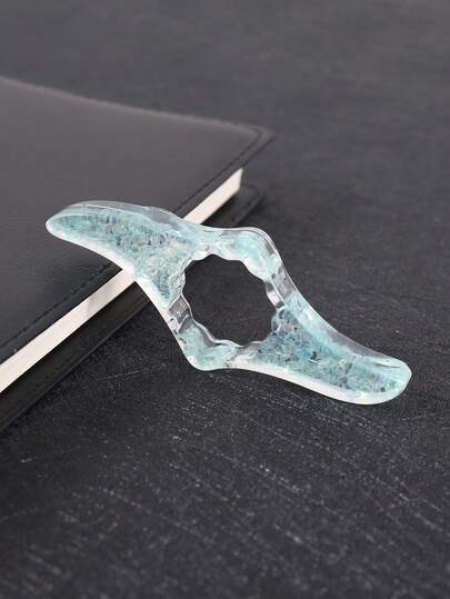 1 pieza transparente Libro simple portátil Soporte de página de libro de pulgar para alumno Libro