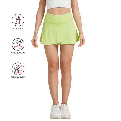 HLZOYOO Váy nữ có quần lót bên trong và túi, thích hợp cho cầu lông, quần vợt, yoga, thể dục, chạy bộ, marathon, thể thao.