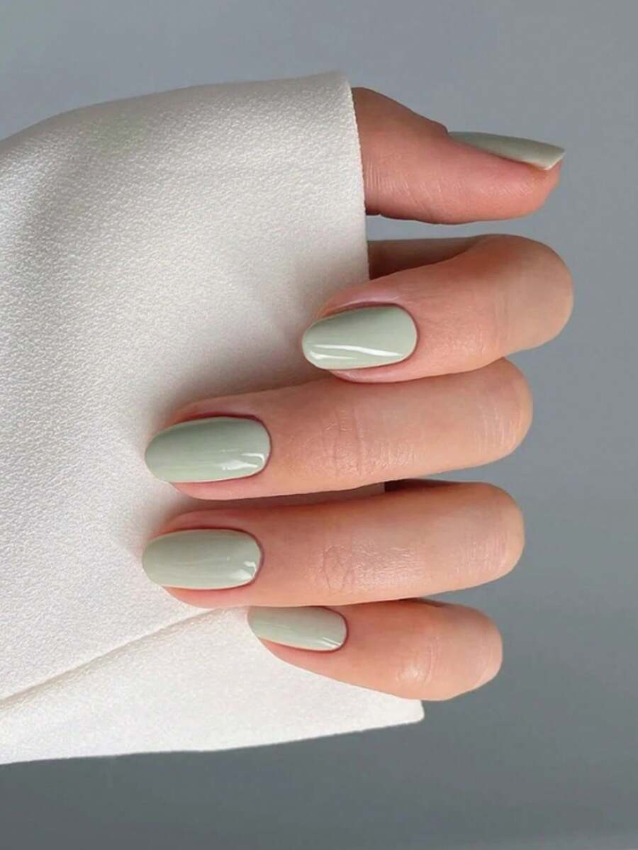 Bộ 24 móng tay giả dài hình oval màu nude có thể tái sử dụng, bộ nghệ thuật làm móng đơn giản, thanh lịch, phù hợp cho các bạn gái/phụ nữ mặc đồ công sở, bao gồm 1 giũa móng tay và 1 gel thạch đắp móng, dụng cụ làm móng