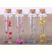 Mini Glass Bottles With Soft Cork Lids, Transparent Wishing Bottles, Glass Bottle Decor Containers For DIY, Wedding Bride Christening Home Decoration