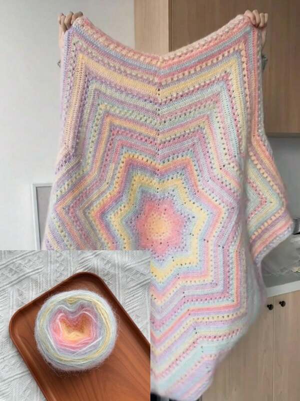 Gradient Silk Mohair Crochet Yarn - 1pc 50g Chunky Skin-Friendly Yarn For Crochet, Christmas Halloween Decor Fabric Thread, DIY Sweaters Socks Scarves Shawls Hand Crocheted Blankets | Uncinetto Filato Grosso Lana Gomitoli Fettuccia Per Borse Uncinetto Borse Fai Da Te