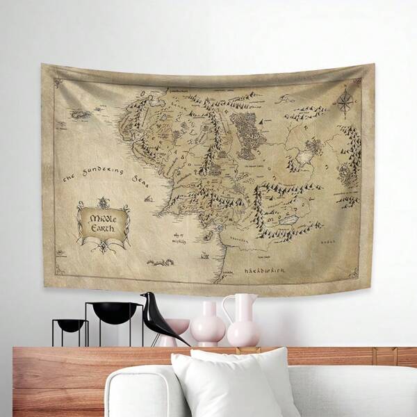 Mapa Śródziemia L-Lords Of The R-Rings Flaga Plakat, Sztuka Nowoczesna, Nowa Kreatywność, Dekoracja Ścienna, Dekoracja Jesienna, Dekoracja Ścienna, Dekoracja Pokoju, Bez Ramki, Dekoracja Pokoju, Prezenty Świąteczne, Dekoracja Pokoju