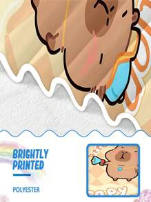 1PC Kids' Quick Drying Beach Towel - Fun Capybara Pattern, Super Soft Material