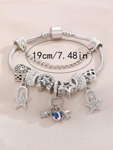 1 件时尚飞机旅行箱相机串珠手链，送给朋友的日常礼物