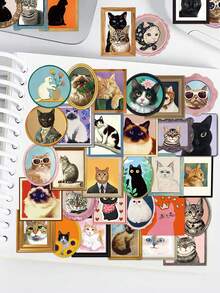 YWWBLD 50 Stücke süße Katzen Aufkleber für Tagebuch, Laptop, Handyhülle, Gepäck, Skateboard, Helm, dekorative Aufkleber