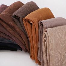 1pc Women Classic Solid Color Rose Embossed Pleated Scarf, Lightweight Breathable Casual Elegant, Suitable For Outings, Daily Wear, Fashion Traveling, Shawl