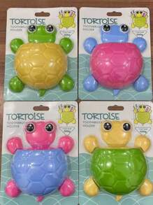 Personalized Plastic Toothbrush Wall Holder With Powerful Suction Cup, Toothbrush And Toothpaste Storage Organizer