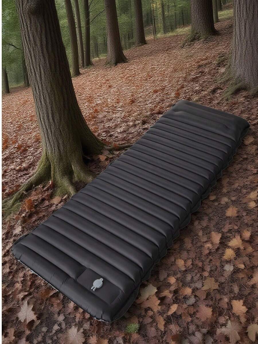 3.9'' Thick Hiking Camping Inflatable Sleeping Pad | Built-In Pillow & Foot Pump | Portable Single/Double Air Mattress For Outdoor Travel - N04 - View 1