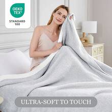 Downluxe Checkered Blanket Twin Size, 60x80 Inch Warm Lightweight Comfy Knitted Blanket, Ultra Cozy Twin For Bed/Sofa/Camping/Picnic (Sage Green) - 灰色 - 查看 7