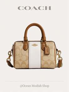 Coach Mini Rowan Satchel Bags For Women Crossbody Bag 2-Way Wear Business Casual Women Purses Handbag Gift For Her - Khaki - View 2