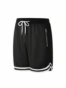 1pc Men's Shorts,Men Shorts,Casual,Workout Shorts,Jersey Men,Zippered Pocket,Gym Clothes Men,Athletic Shorts,Gym Shorts,Drawstring Waistband,Basketball Shorts,Elasticity Lightweight Sweatpants Perfect For Basketball,Baseball,Workout, Running, Training,Fitness,Athletic,Outdoor,Father's Day Gift