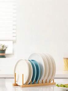 1個 木製 食器ラック 食器乾燥ラック 食器棚 キッチン収納ラック 食器干しラック ダイニング、キッチン、リビング、デスクトップオーガナイザー、キッチン用品、食器収納ラックに適しています - カーキ - チェックする 7