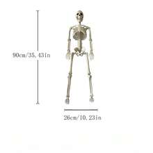 Esqueleto decorativo de Halloween de 40 cm/90 cm/170 cm, esqueleto de plástico com articulações móveis, pode ser usado para pendurar ou como escultura. Adequado para decorações externas de Halloween, casas mal-assombradas, festas, pátios, cemitérios e acessórios didáticos. - Branco - Ver 11