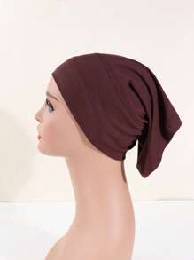 1pc Hijab Stretch Bonnet Turban Headscarftretch Plain Bamboo Jersey Inner Hat.For Muslim Women Hair Care Chemo Cap, Fashion Head Wrap