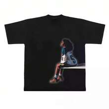 Rapper CTRL X SOS Album Print T-Shirt Women's Retro Punk Hip Hop Men's And Women's T-Shirt Fashion Casual T-Shirt Top - 黑色 - 查看 1