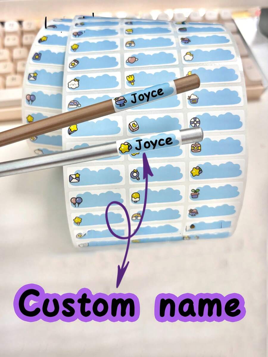 100pcs Customized Name Stickers Labels, Made Of Washable Adhesive, Can ...