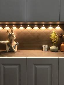 1pc Warm Light Bulb, Kitchen Lighting, Motion Sensor Light - LED Light - Cordless Cabinet Light - White, Warm, Natural Light - Motion Sensor - Kitchen, Stair, Bedroom, Drawer Rechargeable Night Light - USB Charging - View 4