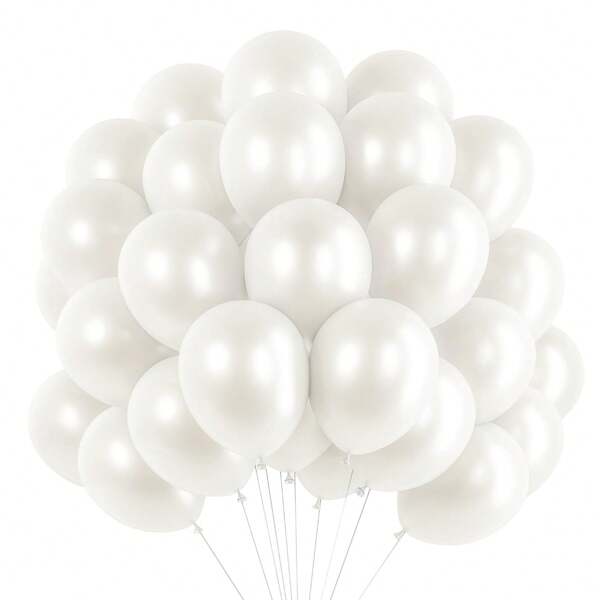 25/50pcs Pearl White Balloons Latex Party Balloons, 10 Inch Round Helium Pearl White Balloons, For Birthday, Wedding And Engagement Party Decorations, Graduation Celebrations And Grand Festival Supplies, Graduation Background Wall, Graduation Celebration Decorations