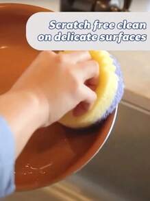 Heart & Smiling Face Multi-Functional Double Layer Temperature Sensitive Scrubbing Sponges. Cute & Powerful Decontamination, Double-Sided Kitchen Sponge - Temperature Sensitive, Non-Scratch Cleaning Pad, Suitable For Dishes Etc. - Multi-Surface Sponge Holder, Fit For Modern Kitchen Sink, For Dish Cleaning(Random Color)